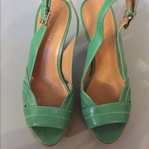 Nine West Green Sandal Cork Heels