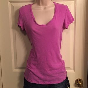 Juniors Lilu Pink/Purple Short Sleeve Crewneck Top