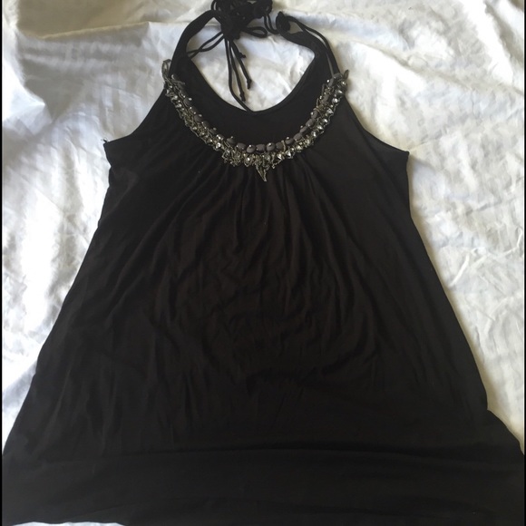 Soul Revival Halter Top with Metal Necklace Detail