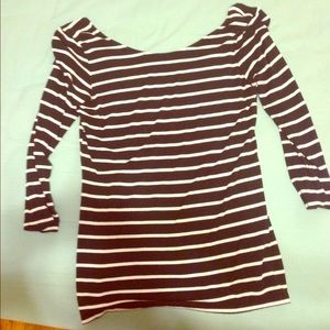 Guess 3/4 Sleeve Striped Top