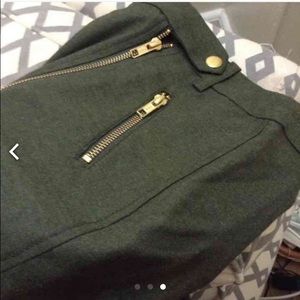 Green J Crew Zip Pocket Mini Skirt Sz 6 NWT