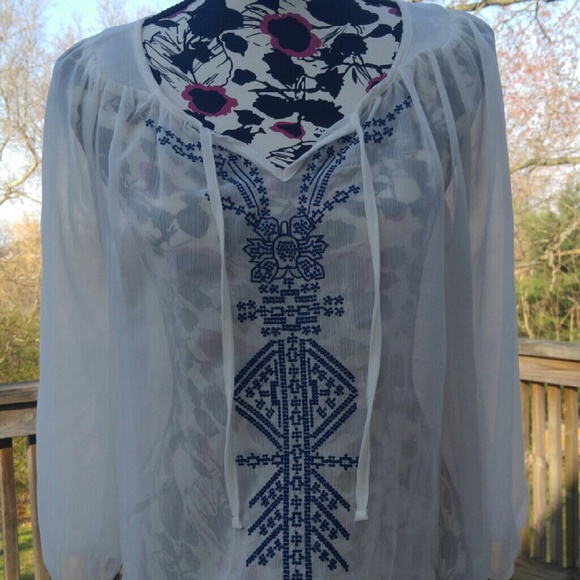 Beautiful Hobo Sheer Blouse Sz Med **So Chic!