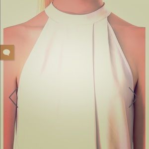 Bebe Pleated Trapeze Halter Top