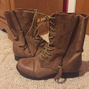 Brown Aldo combat boots