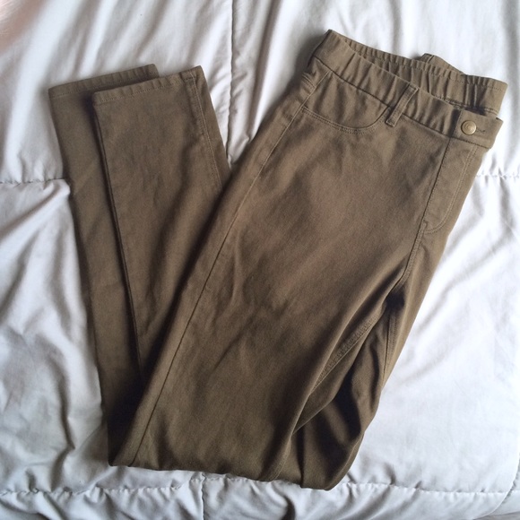 Uniqlo Dark forest Green legging jeans