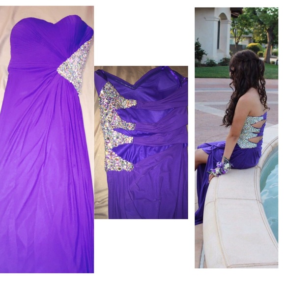 Prom long purple dress