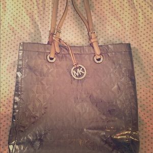 Michael Kors silver metallic bag