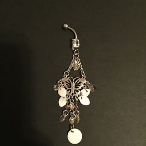 Butterfly belly button ring