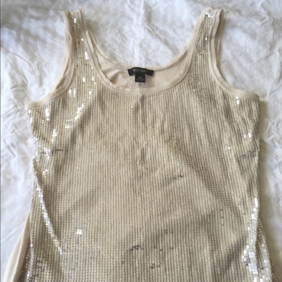 White House Black Market Gold Sequin Tank Top