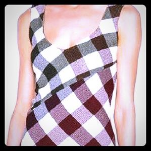 Victoria Beckham Gingham open back midi  dress