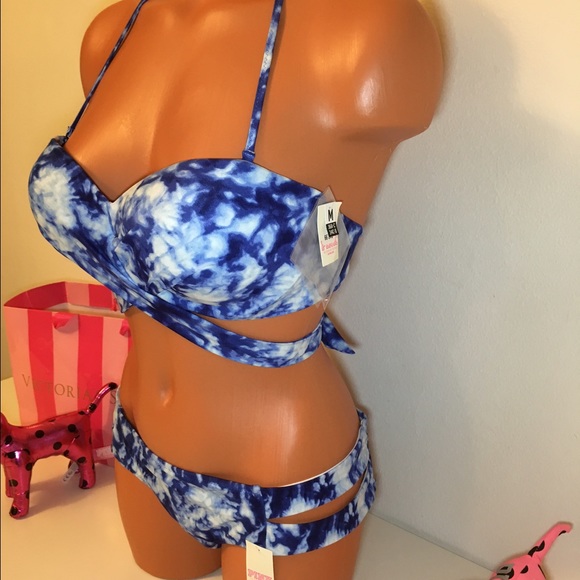 🚫SOLD🚫NEW PINK VS WRAP TOP AND STRAPPY TOP - Picture 2 of 4