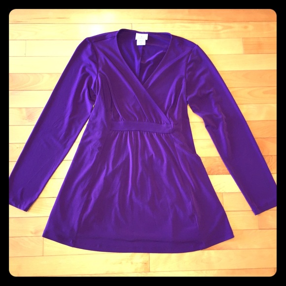 Purple flared maternity long sleeved shirt