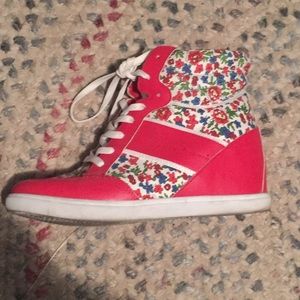 MUDD Hidden Wedge Floral Sneakers *RESERVED*