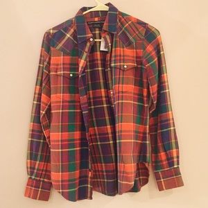 NWT Ralph Lauren Orange Flannel