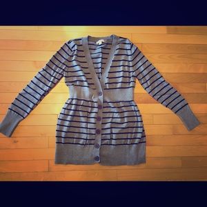 Black and grey maternity sweater