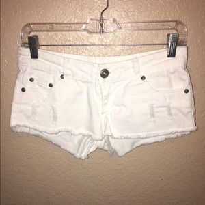 white jean shorts
