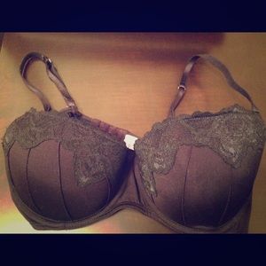Black lace trim bra