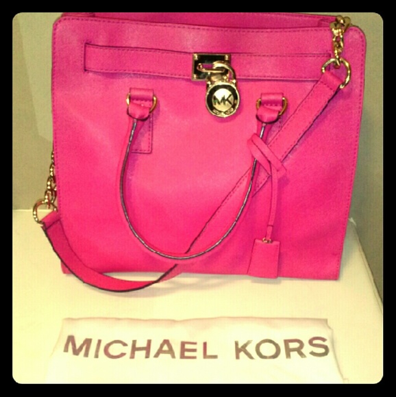 Raspberry Michael Kors Hamilton Handbag