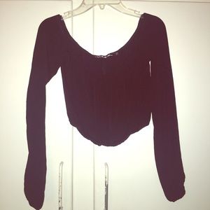Off the shoulder crop top.