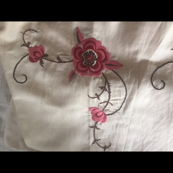 LOFT A-line Skirt with Embroidered Floral Details - Picture 3 of 3