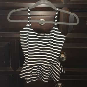 Striped Peplum Top