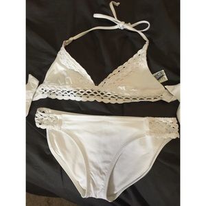 White lace bathing suit