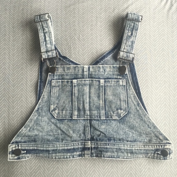 Denim overall crop top