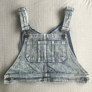 Denim overall crop top