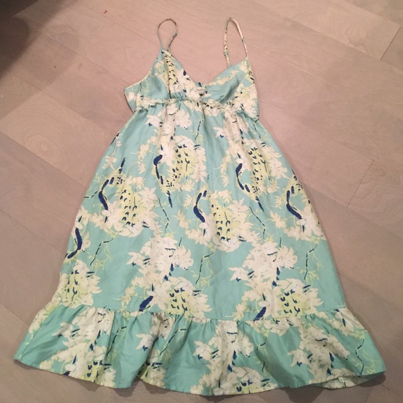 Sea foam green floral slip dress