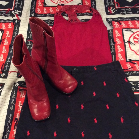 RED HOT STEVE MADDEN FAUX LEATHER BOOTS!