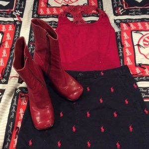RED HOT STEVE MADDEN FAUX LEATHER BOOTS!