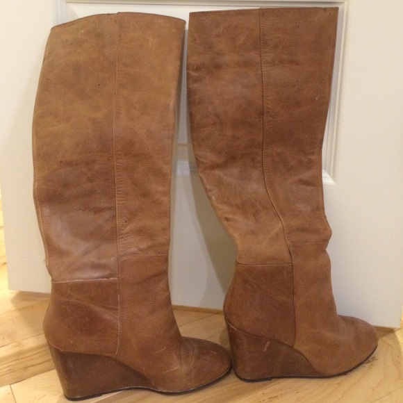Steven by Steve Madden brown wedge boots
