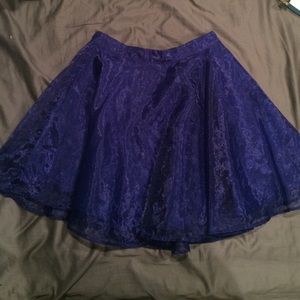 Royal Blue Circle Skirt High-Waisted