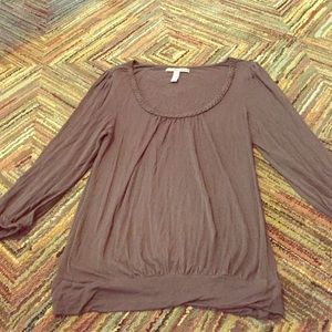 Chocolate Brown Braided Scoop Neck Blouse