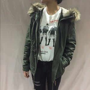 Olive Anorak Utility Jacket Parka