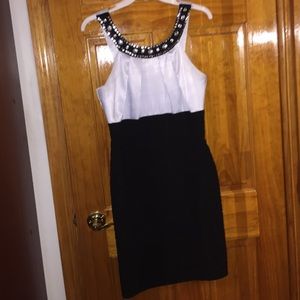 Black and white party dress