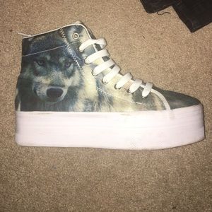 Jeffrey Campbell Wolf Print Platform Sneaker