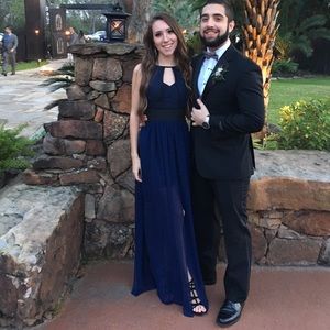 Navy blue long formal dress