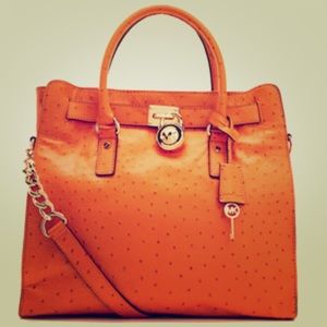 MK Ostrich Embossed Large Hamilton Tote