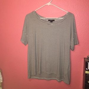 Scoop neck striped shirt