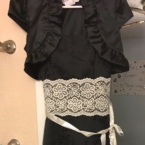 Black dress with over jacket