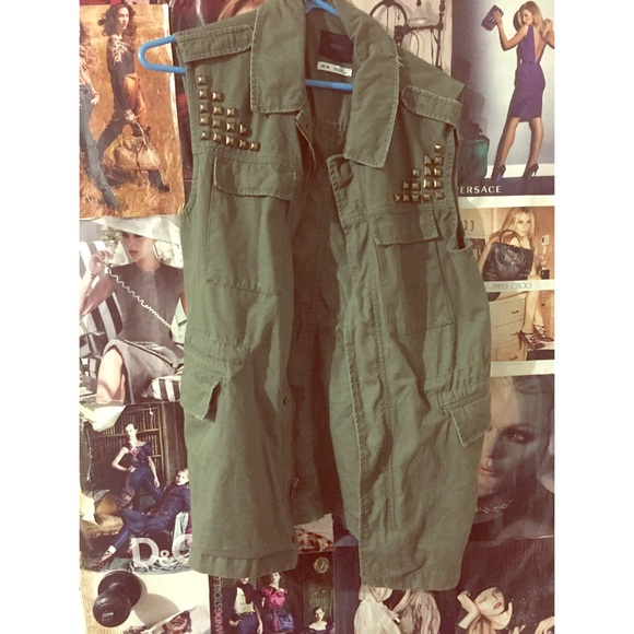 Olive green utility vest