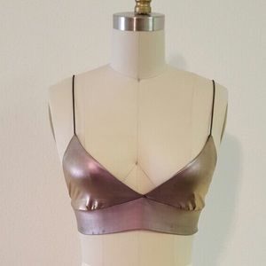 V-neck metallic pull over bra by out from under