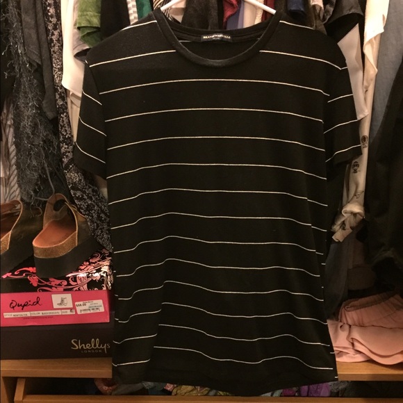 Black and white stripe Brandy Melville t shirt