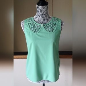 Tea & Cup Mint Sleeveless Top Sz S