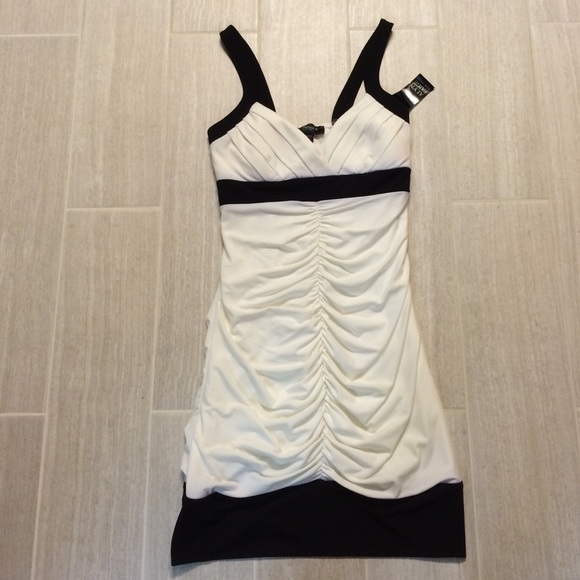 White and black dress