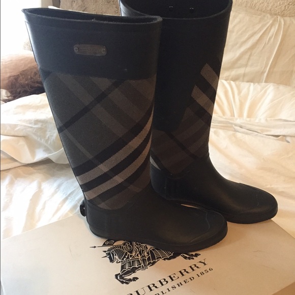 Burberry Gray Clemence Tall Rainboots