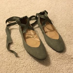 Kimchi blue sweetheart ankle-tie flats