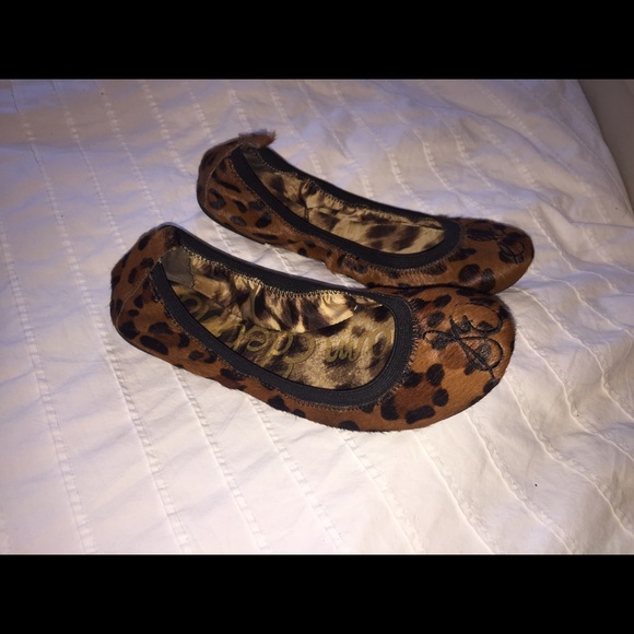 Sam Edelman Leopard Print Calf hair flats