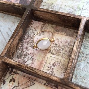 🆕Cloudy Quartz Delicate Gold Filled Circle Ring